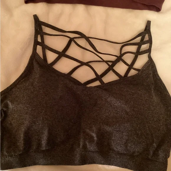 Zenana Outfitters Strappy Bralette Gray - Picture 2 of 4